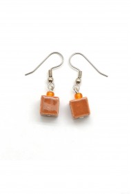 Tiny Ceramic Cube Earrings